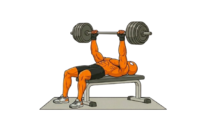 Orange Guy bench pressing